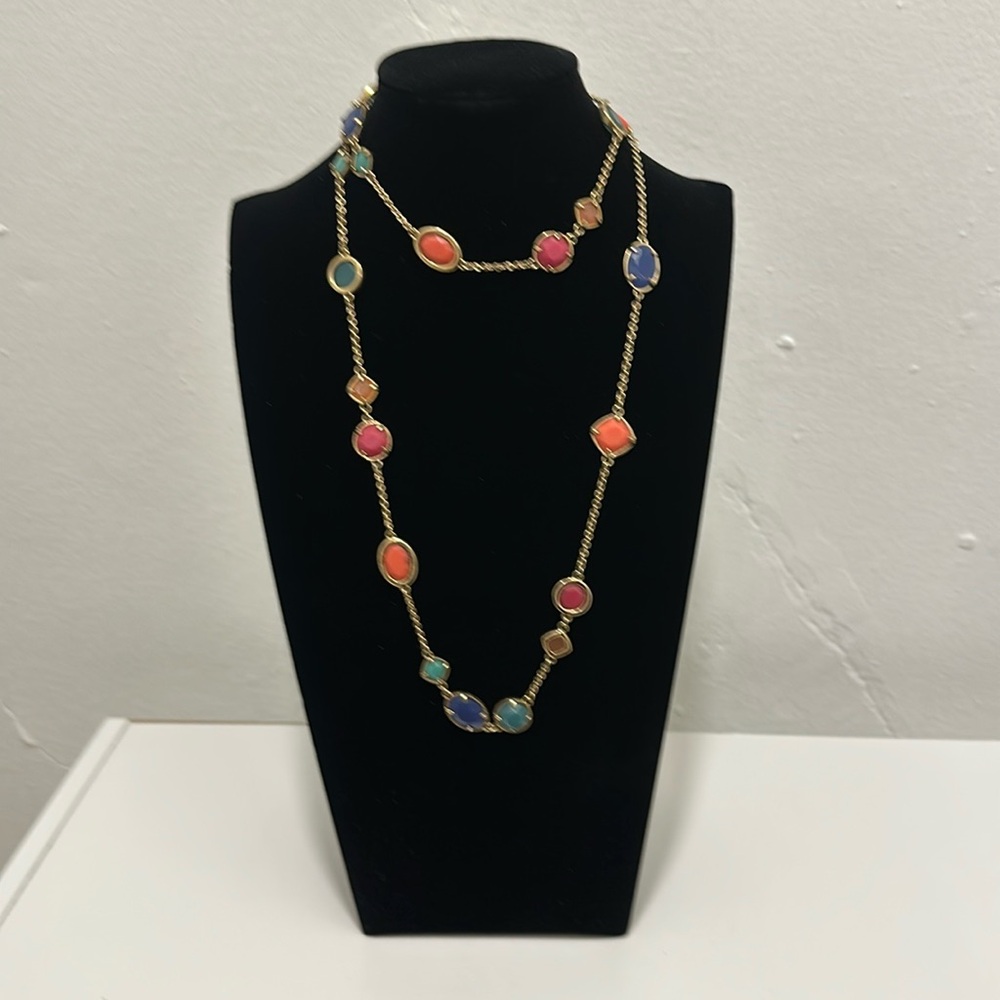 Carolee Vintage multi color gem with gold chain necklace